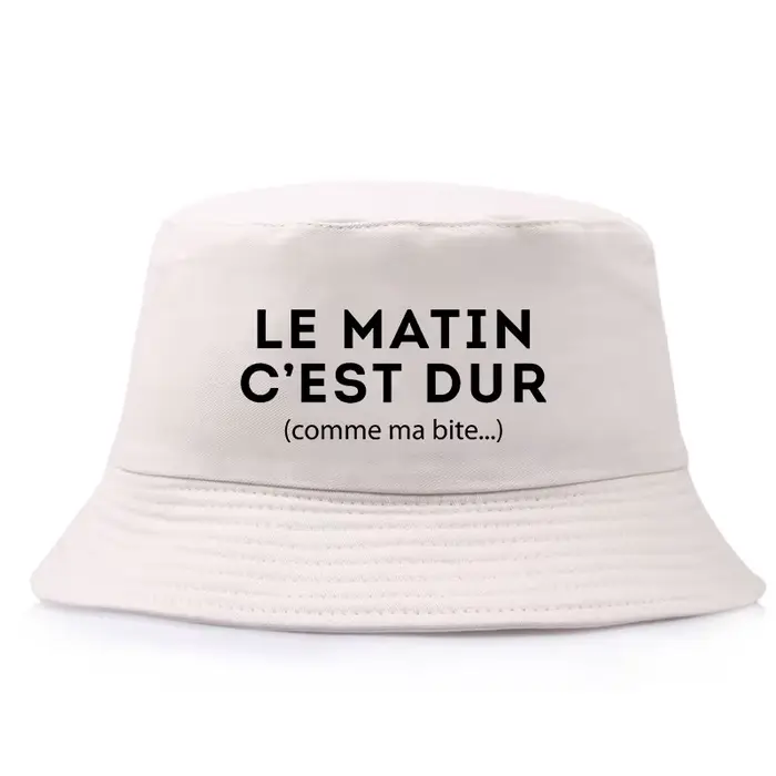 Adulte réversible Bob Le Matin C'est Dur Comme Ma morsure imprimé seau chapeau unisexe Hip Hop drôle