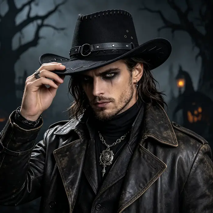 Chapeau de cowboy gothique