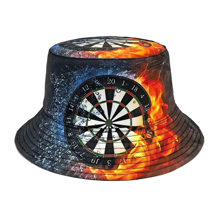 Chapeau Bob Imprime Cible de Fléchettes Motif Arc et Flèches Chapeau de Pêcheur Réversible Double Face Casquette Panama Homme Femme Occasion Spéciale