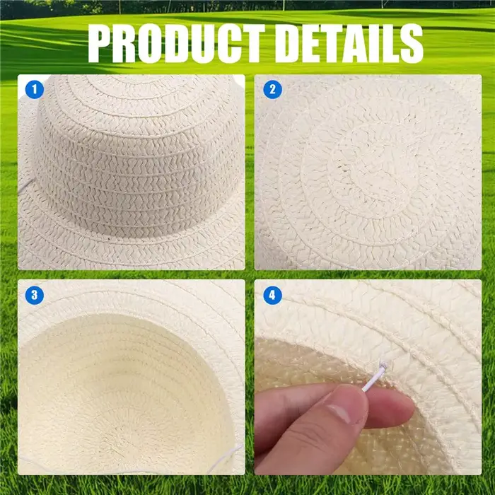 Lot de 20 chapeaux de paille DIY A01F – Chapeaux de plage