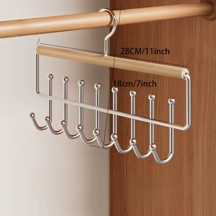 1pc polyvalent en bois chapeau organisateur support avec crochets casquettes ceintures cravates stoc
