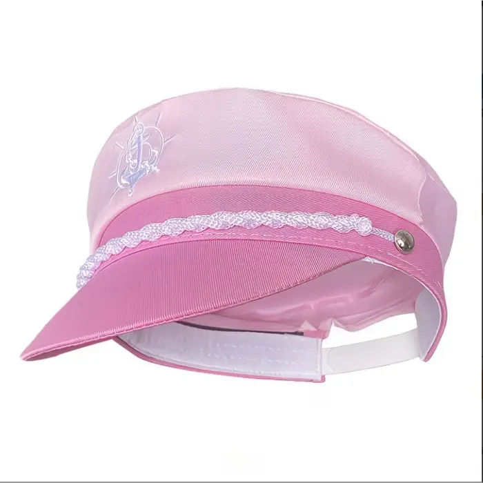 Ensemble chapeau et écharpe en velours rose et bleu marine pour femme