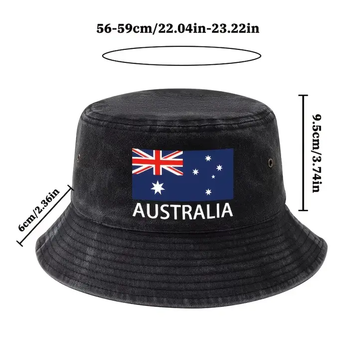 Chapeau Bob Imprimé Drapeau Australien Accessoire Mode Polyvalent Pour Hommes Femmes Occasions Décontractées Sportives