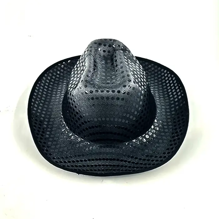 Chapeau de cowboy LED coloré et scintillant, lumineux, pour la danse en boîte de nuit, casquette de 