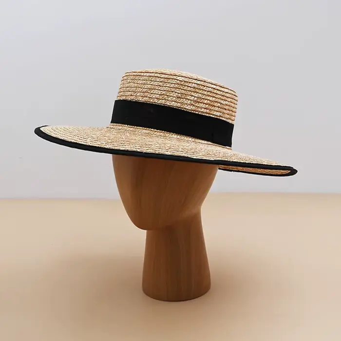 Chapeau de paille de style européen et américain à large bord