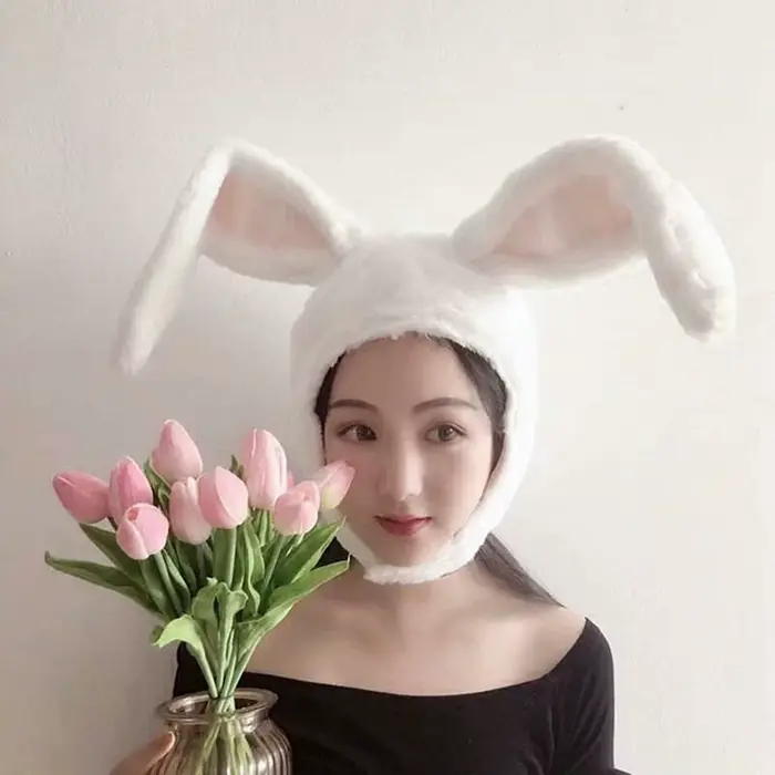 Chapeau à oreilles de lapin pour femmes et filles