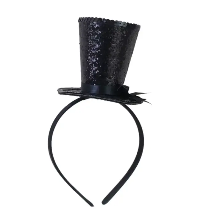 Chapeau haut-de-forme en voile fascinateur, cerceau cheveux, chapeau thé d'opéra pour filles enfants