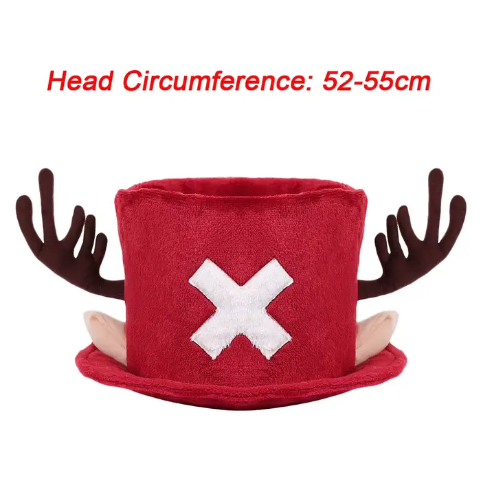 Chapeau Rouge Chopper Cosplay, Casquette à Cornes pour Jeu de Rôle Pirate (Version Live Action TV), 