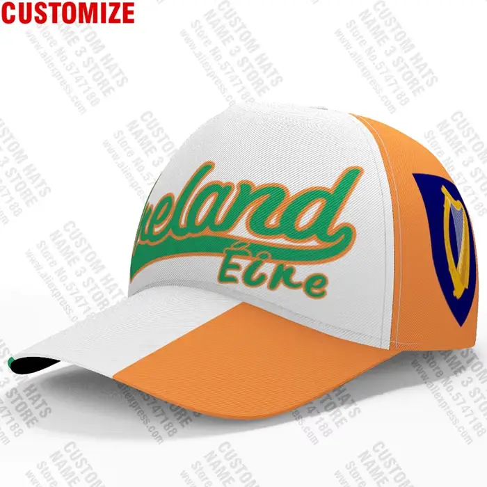 Casquette de Baseball en irlande, Logo de l'équipe sur mesure en 3d, chapeau de pêche, voyage Irl, d