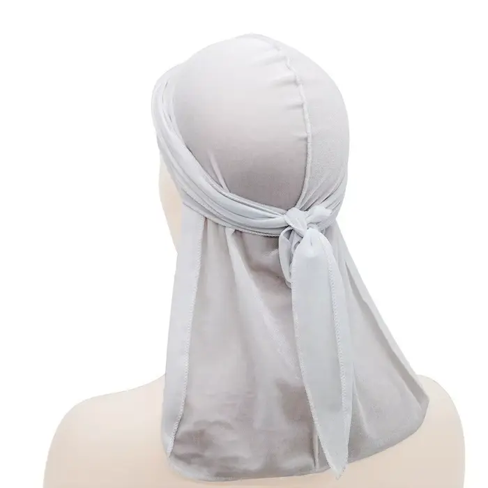 Nouveaux bonnets en velours respirants et élastiques, style pirate, à longue queue, ajustables, unis