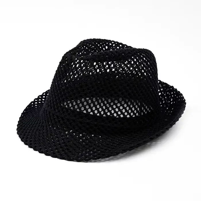 Chapeau de jazz ajouré en maille, chapeau de paille respirant pour l'été, protection solaire, style 