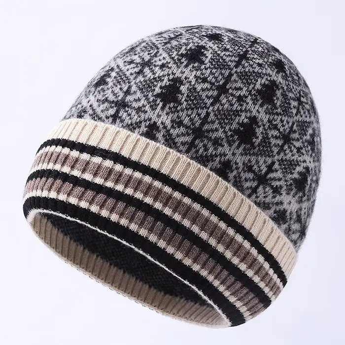 Bonnet en tricot de laine pour homme, chaud et doux, accessoire de ski pour temps froid, sports de p