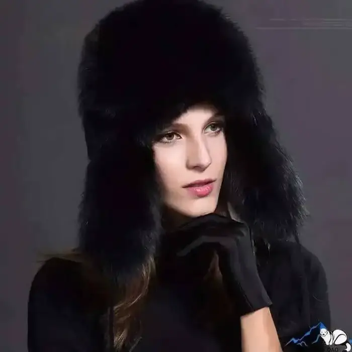 Chapeau d'hiver en fourrure de renard pour femme