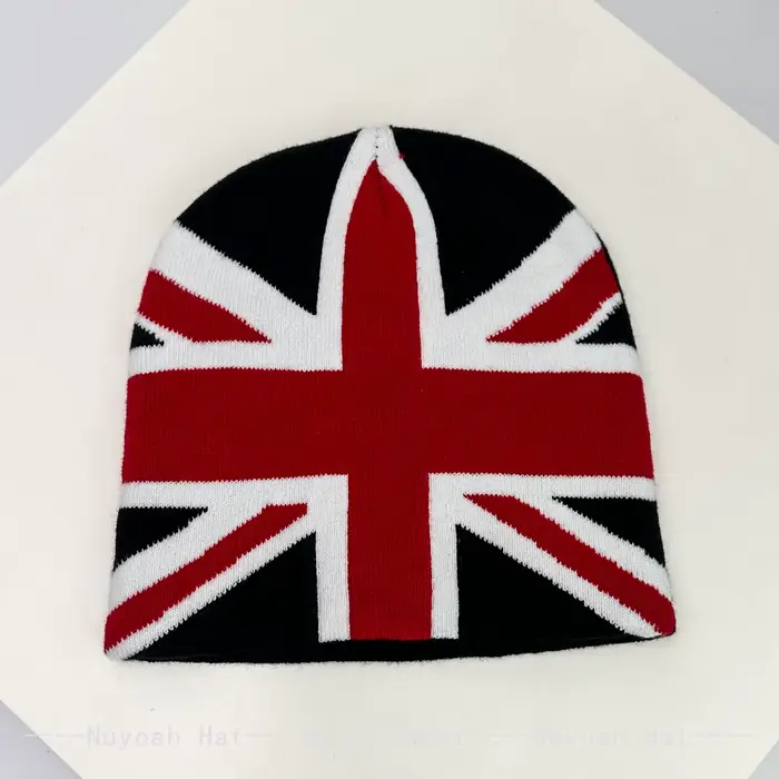 Nouveaux hommes femmes Style européen Jacquard Union Jack tricoté chapeaux chaud décontracté mode pe