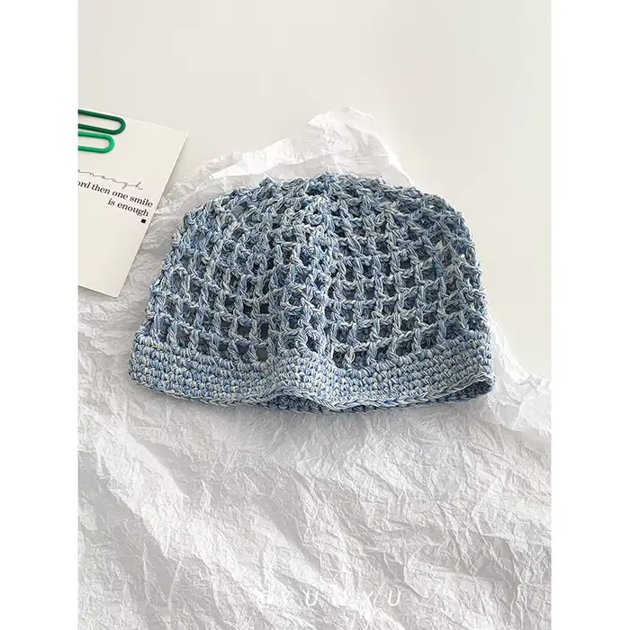 Chapeaux tricotés creux tissés à la main de styliste coréen pour femmes, bonnet de pull polyvalent à