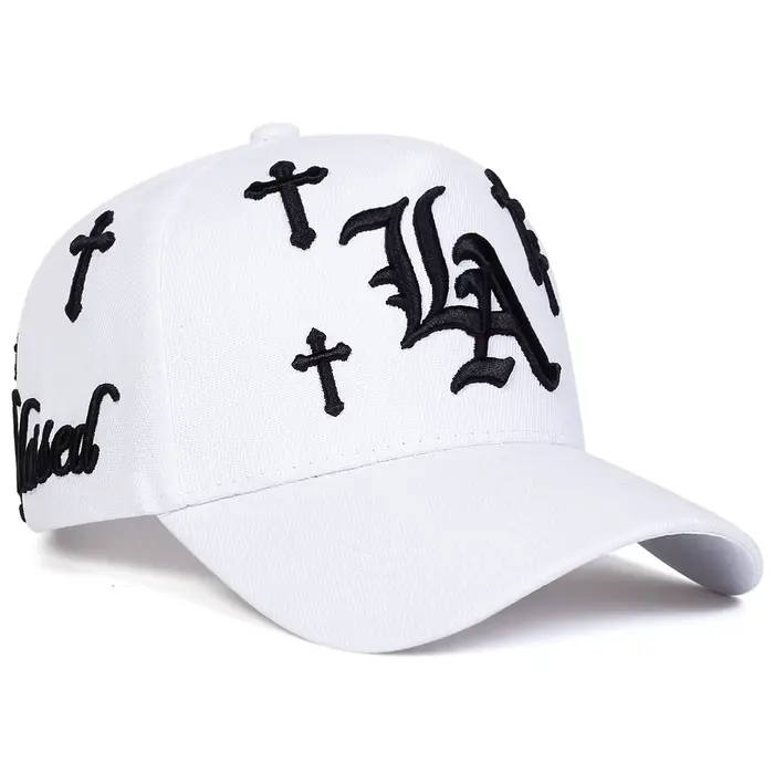 Casquettes de baseball unisexes gothiques avec broderie LA Cross, ajustables, décontractées, pour le
