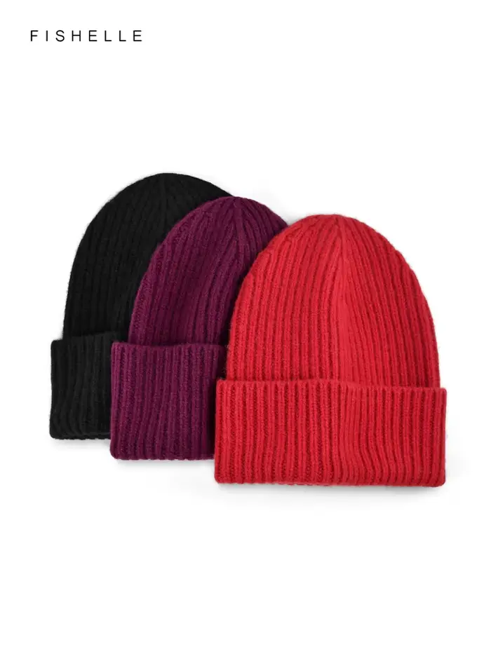 Couleur unie rouge pure laine chapeaux femmes hommes chaud