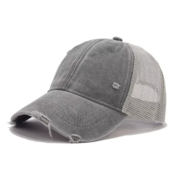 IEFB Style américain nouvelle mode casquette de Baseball en détresse hommes femmes lavé capote maille bec de canard casquettes Protection solaire en plein air 9X111