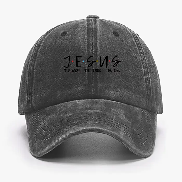 DistMurcia-Casquette de Baseball Noire pour Femme, Chapeau en Maille, Imprimé JESUS, Foi Chrétienne,