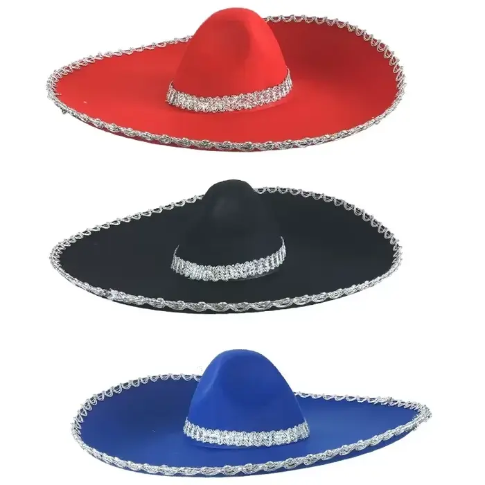 Chapeau de paille à pompon mexicain