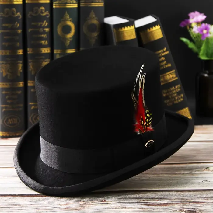 Nouveaux hommes chapeau 100% laine Fedora chapeau unisexe haut spectacle Gentleman melon chapeau noi