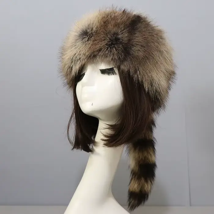 Chapeau en fausse fourrure pour femmes, chapeau rond et plat de Style russe, nouvelle collection aut