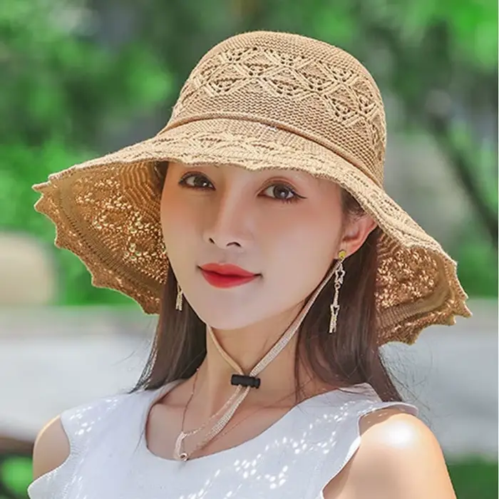 Chapeau de soleil pliable pour femme