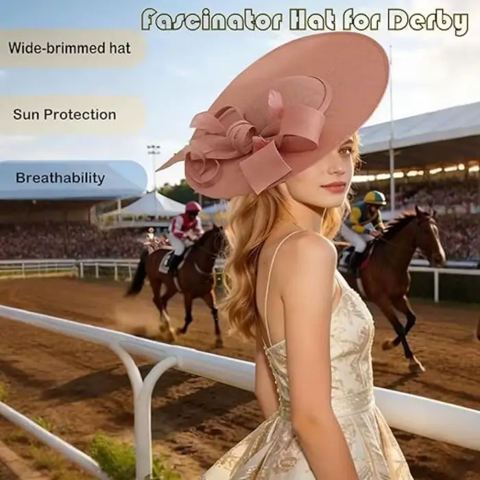 Chapeaux Fascinator Tendance à Large Bord pour Femme Occasions Spéciales Mariage Derby Tea Party