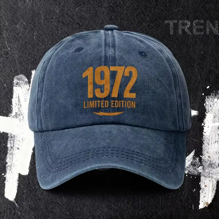 Casquette de baseball réglable édition limitée 1972, chapeau léger imprimé pour femme, casquette de 