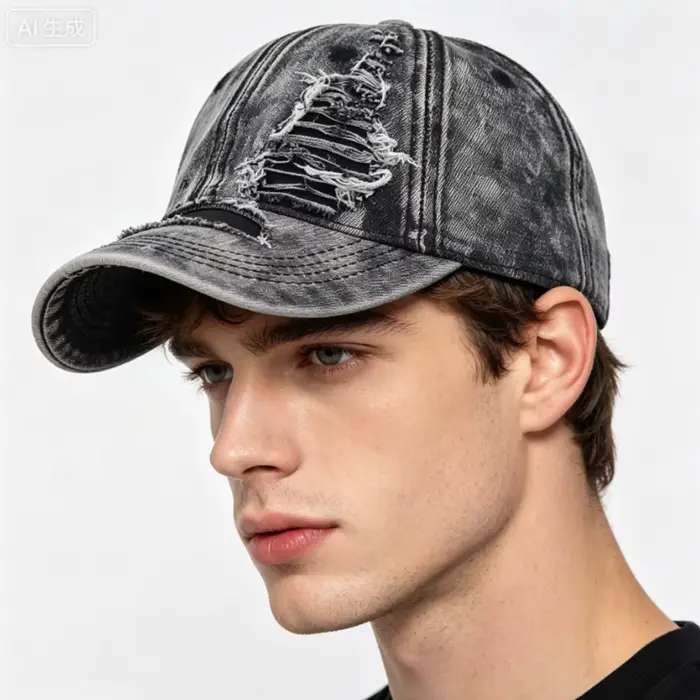 Casquette de baseball en jean déchiré pour hommes et femmes