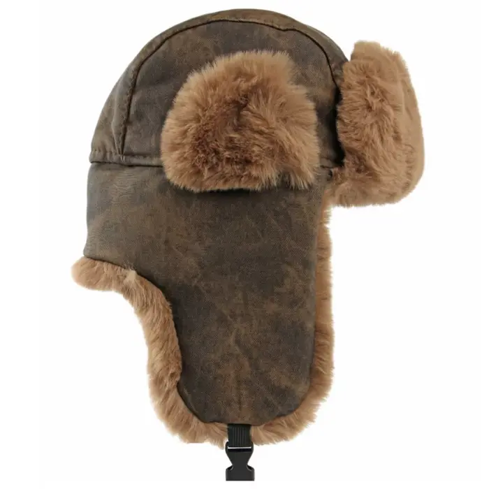 Chapeau russe chaud et moelleux en polyester avec fausse fourrure pour hommes et femmes, idéal pour le ski et les activités de plein air hivernales