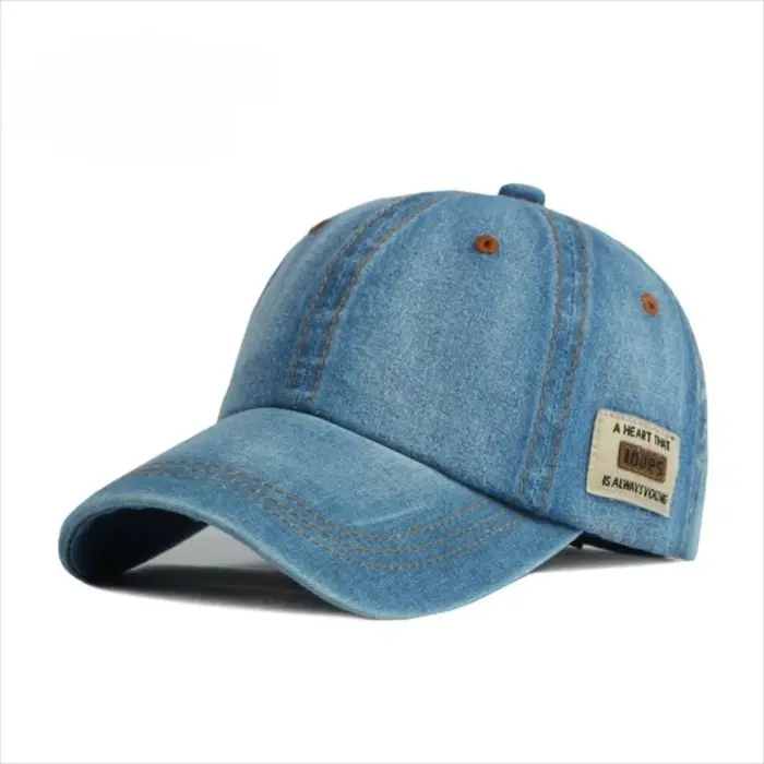 Nouvelles casquettes de baseball en jean bleu