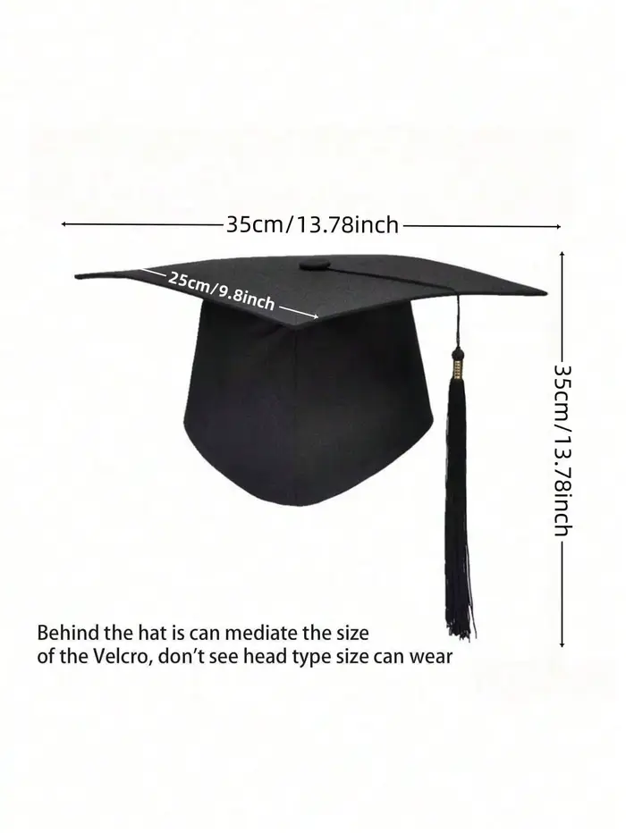 Chapeau de graduation noir pour adultes, toges de bachelier avec pompons, fournitures de décoration