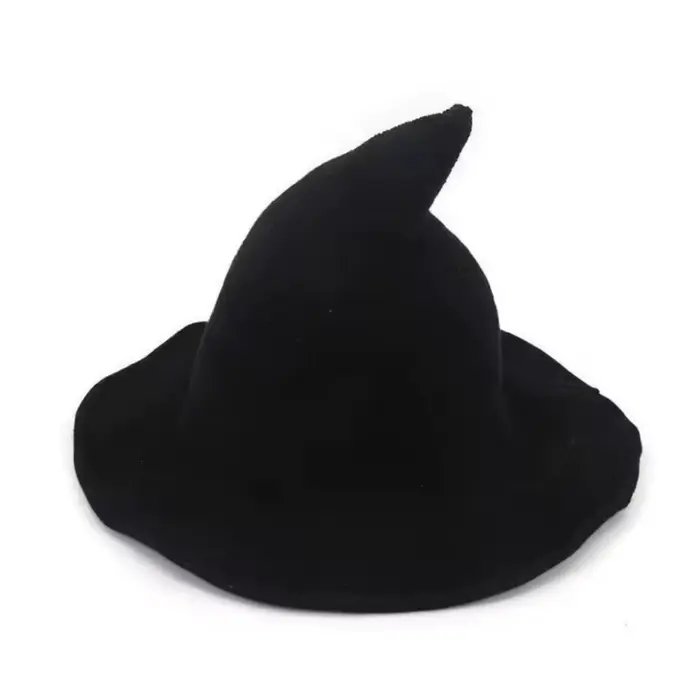 Chapeau de sorcière d'Halloween à longue pointe, bonnet tricoté pour femme, chapeau de fête d'Hallow