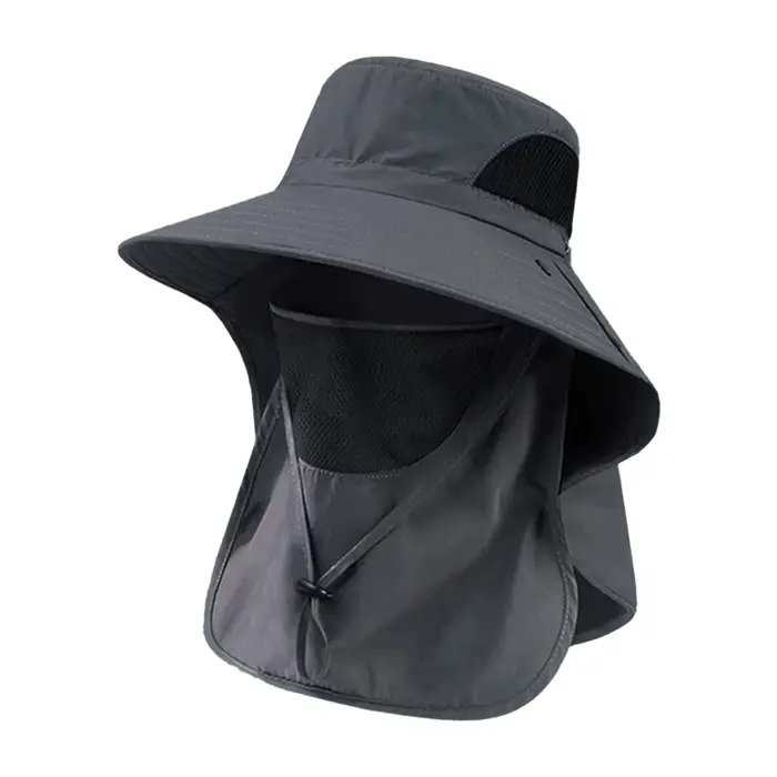 Chapeau de pêche au soleil pour femmes, seau avec couvre-cou, respirant, à large bord, Protection UV
