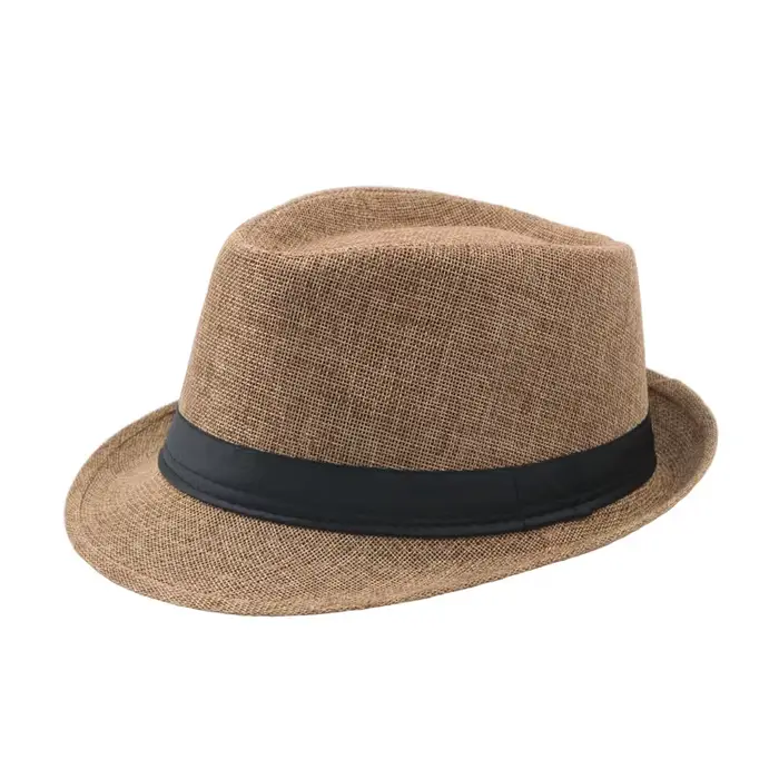 Chapeau de paille à large bord pour hommes et femmes, Fedoras d'été de couleur unie, casquette de so