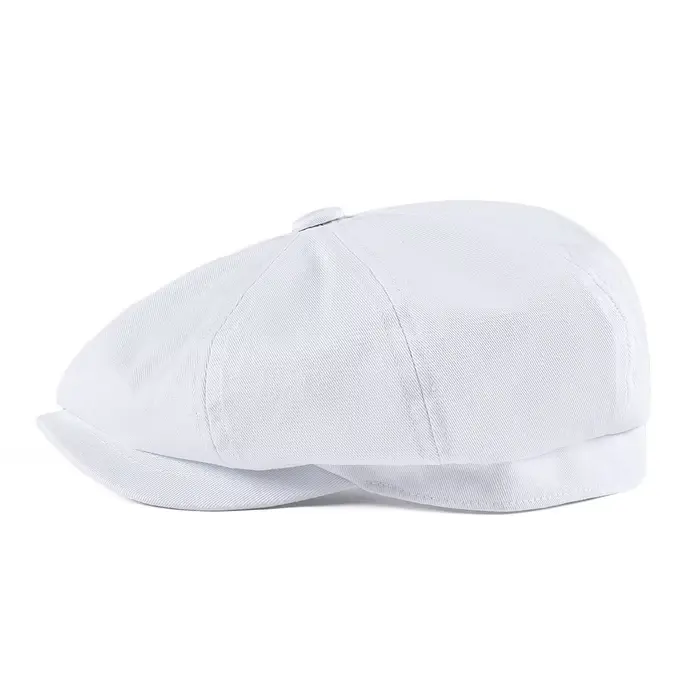 BOTVELA casquette gavroche hommes blanc sergé coton chapeau femmes boulanger garçon casquettes rétro grand casque