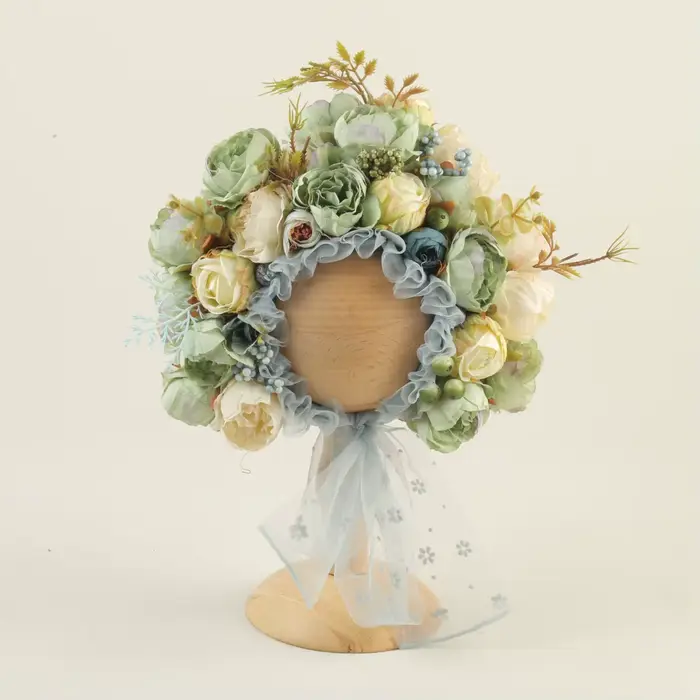 Bonnet Floral Vintage pour bébé fille