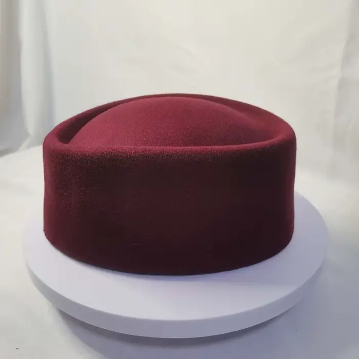 Chapeau de pilulier d'aspect Vintage, dôme d'hôtesse de l'air, chapeau haut-de-forme en laine, coule