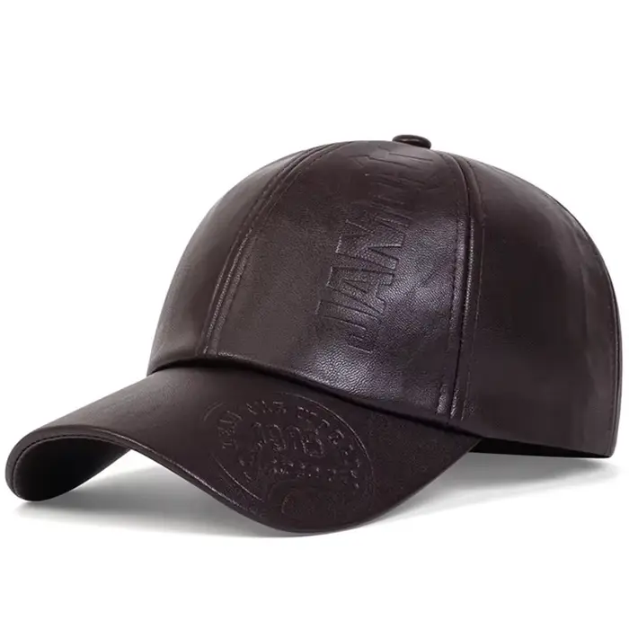 Casquette de baseball vintage en cuir pour hommes