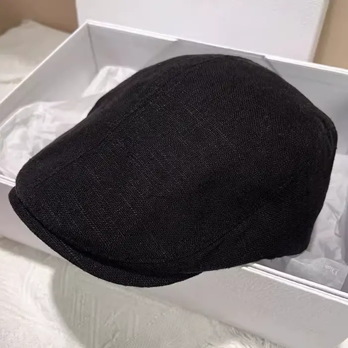 Béret en coton et lin pour homme, style français vintage, chapeau d'artiste léger et respirant, casq