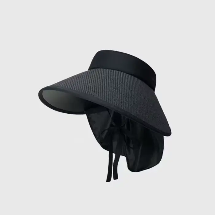Chapeau de soleil d'été pour femme, visière large, chapeau de paille à dessus ouvert, pliable, avec 