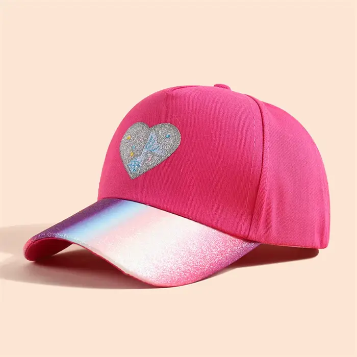 Casquette de Baseball en forme de cœur pour enfant, visière brodée, chapeau de soleil décontracté po