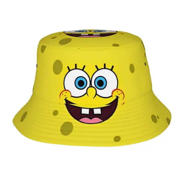 Chapeau Bob léger et mignon pour femme, motif Bob l'éponge, idéal pour les pique-niques