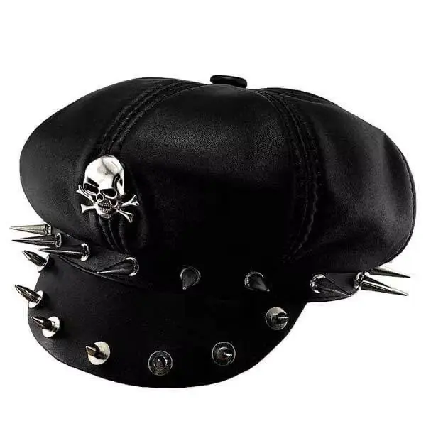 Chapeaux tendance pour hommes et femmes non grand public avec rivets, chapeaux de crâne de danse de 