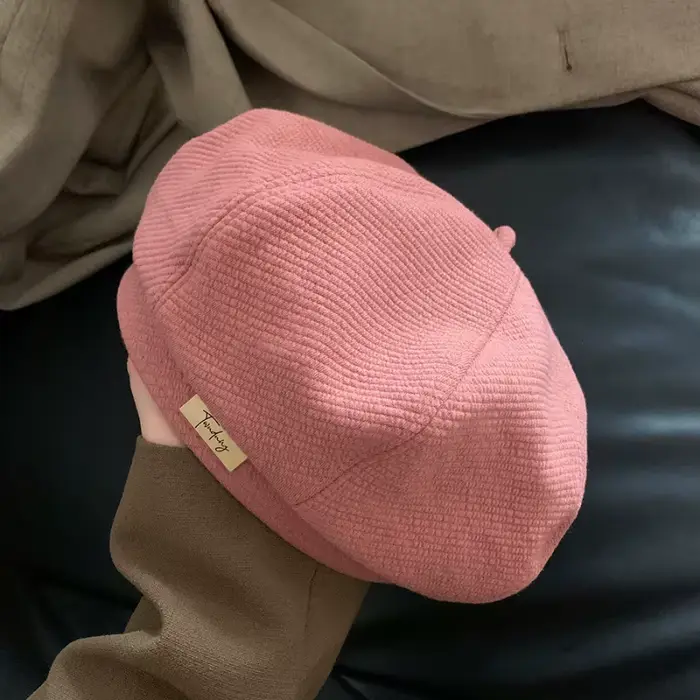 Casquettes octogonales décontractées pour femmes, bérets roses mignons, chapeaux de gavroche rétro, 