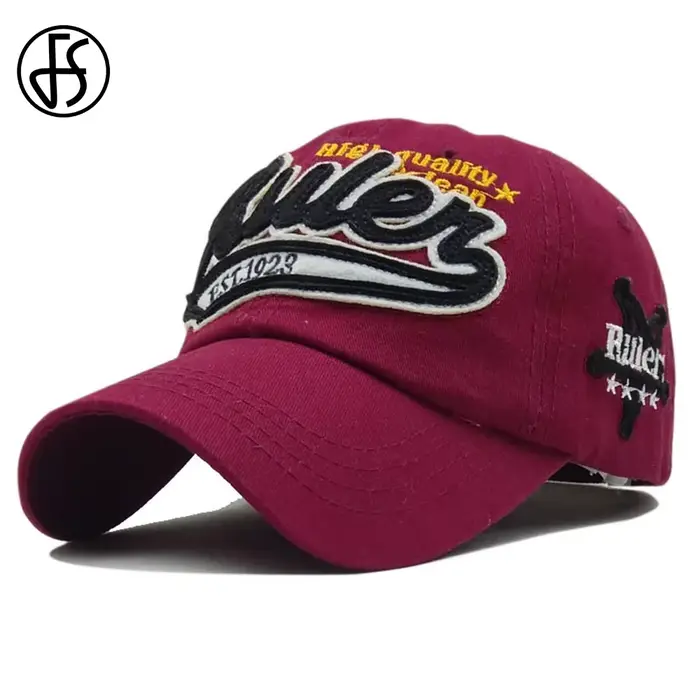 FS rouge blanc Vintage casquette de Baseball pour hommes de haute qualité coton femmes casquettes américain rue camionneur chapeau Snapback os Masculinos
