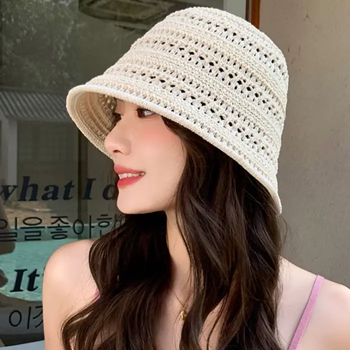 Chapeau de soleil d'été pliable pour femme, visière vide en paille, protection UV, large bord, pour 