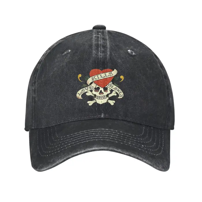 Casquette en jean délavé Ed Hardy Love Kills Slowly, casquette de baseball décontractée, chapeau rég