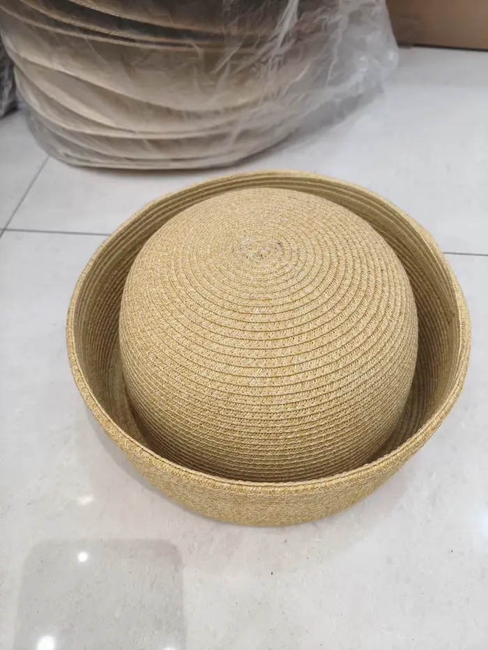 Chapeau de paille style français rétro à bord roulé unisexe pour vacances et occasions spéciales printemps été occidentales